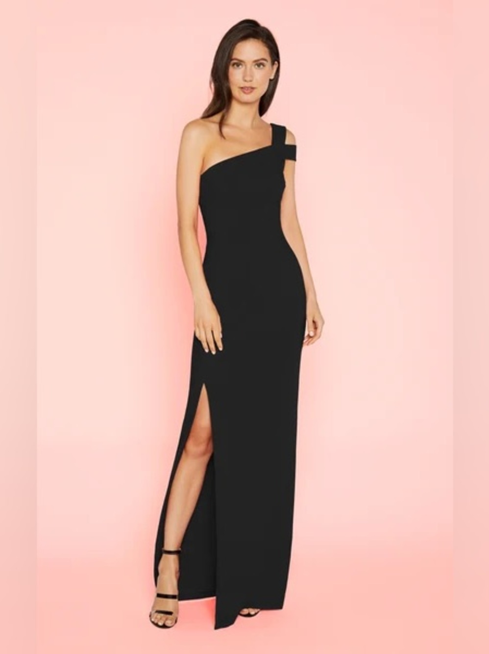 Likely Maxson Gown Black One-Shoulder Evening Dress Sz 8 | Side Slit | Bodycon